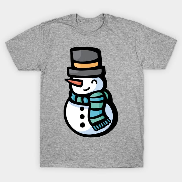 Happy Snowman T-Shirt by EmcgaugheyDesigns